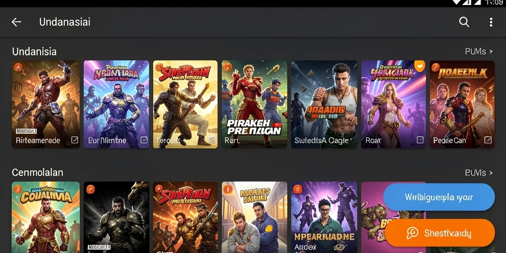 Screenshot karakter dengan desain yang unik.